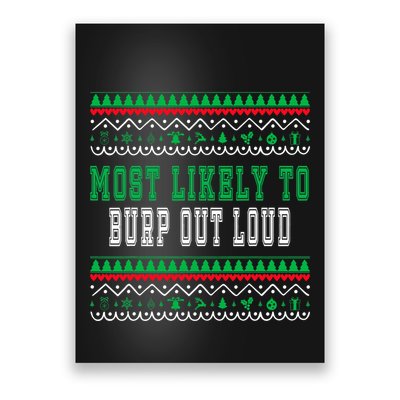 Most Likely To Burp Out Loud Humorous Ugly Xmas Design Poster