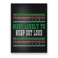 Most Likely To Burp Out Loud Humorous Ugly Xmas Design Poster