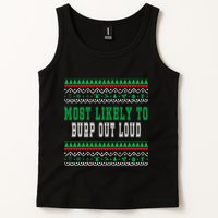 Most Likely To Burp Out Loud Humorous Ugly Xmas Design Tank Top