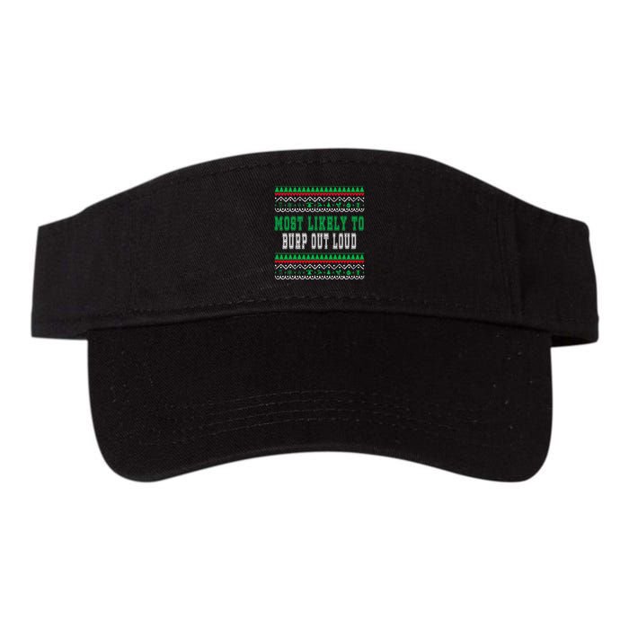 Most Likely To Burp Out Loud Humorous Ugly Xmas Design Visor
