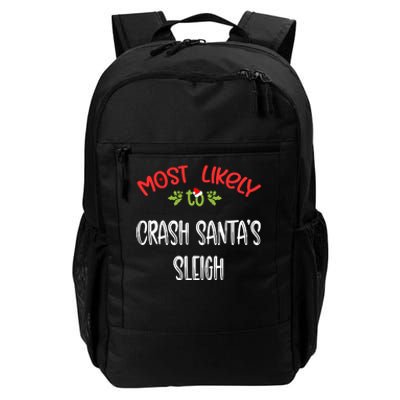 Most Likely To Christmas Crash Santa’s Sleigh Family Group Daily Commute Backpack