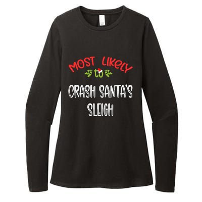 Most Likely To Christmas Crash Santa’s Sleigh Family Group Womens CVC Long Sleeve Shirt