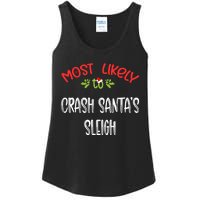 Most Likely To Christmas Crash Santa’s Sleigh Family Group Ladies Essential Tank