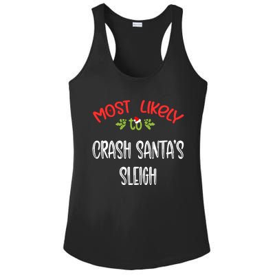 Most Likely To Christmas Crash Santa’s Sleigh Family Group Ladies PosiCharge Competitor Racerback Tank