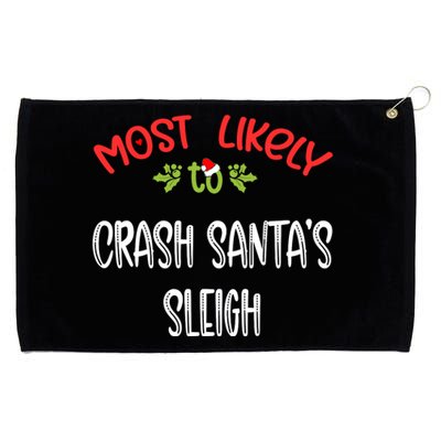 Most Likely To Christmas Crash Santa’s Sleigh Family Group Grommeted Golf Towel