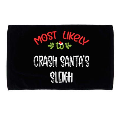 Most Likely To Christmas Crash Santa’s Sleigh Family Group Microfiber Hand Towel