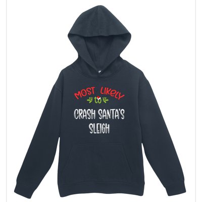 Most Likely To Christmas Crash Santa’s Sleigh Family Group Urban Pullover Hoodie