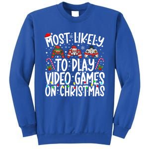 Most Likely To Play Video Games On Christmas Gaming Gamer Gift Sweatshirt