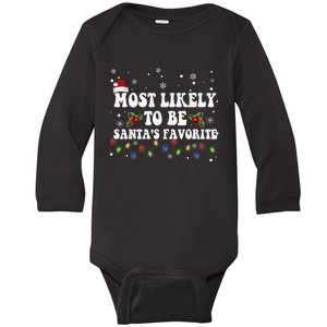 Most Likely To Christmas Be Santa's Favorite Matching Family Baby Long Sleeve Bodysuit