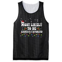 Most Likely To Christmas Be Santa's Favorite Matching Family Mesh Reversible Basketball Jersey Tank