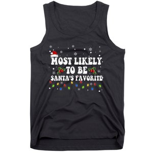 Most Likely To Christmas Be Santa's Favorite Matching Family Tank Top