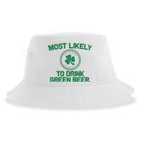 Most Likely To Drink Green Beer Funny St Patricks Day Sustainable Bucket Hat