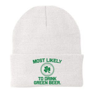 Most Likely To Drink Green Beer Funny St Patricks Day Knit Cap Winter Beanie