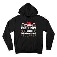 Most Likely To Start The Shenanigans Funny Christmas Pajamas Hoodie