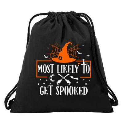 Most Likely To Get Spooked Halloween Drawstring Bag