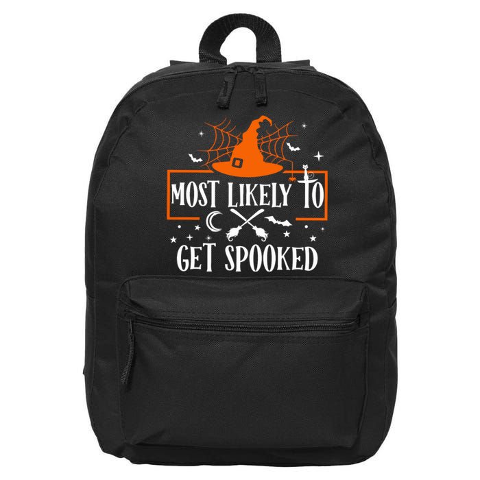 Most Likely To Get Spooked Halloween 16 in Basic Backpack