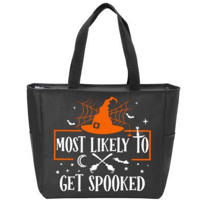 Most Likely To Get Spooked Halloween Zip Tote Bag