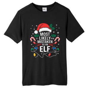 Most Likely To Be Mistaken As An Elf Christmas Family Xmas Tall Fusion ChromaSoft Performance T-Shirt