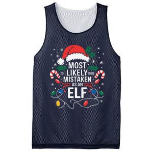 Most Likely To Be Mistaken As An Elf Christmas Family Xmas Mesh Reversible Basketball Jersey Tank