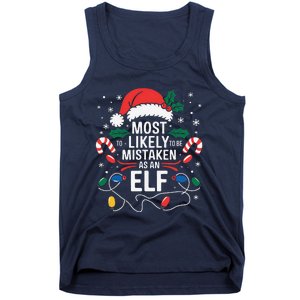 Most Likely To Be Mistaken As An Elf Christmas Family Xmas Tank Top