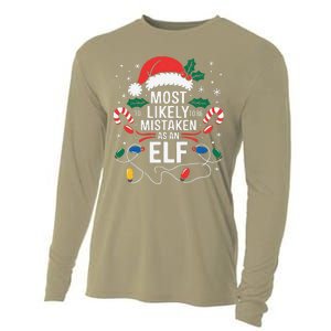 Most Likely To Be Mistaken As An Elf Christmas Family Xmas Cooling Performance Long Sleeve Crew