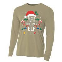 Most Likely To Be Mistaken As An Elf Christmas Family Xmas Cooling Performance Long Sleeve Crew