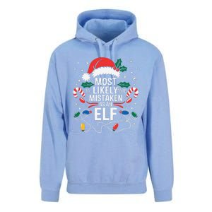 Most Likely To Be Mistaken As An Elf Christmas Family Xmas Unisex Surf Hoodie