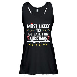 Most Likely To Be Late For Christmas Matching Family Xmas Ladies Essential Flowy Tank