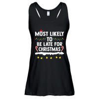 Most Likely To Be Late For Christmas Matching Family Xmas Ladies Essential Flowy Tank