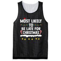 Most Likely To Be Late For Christmas Matching Family Xmas Mesh Reversible Basketball Jersey Tank