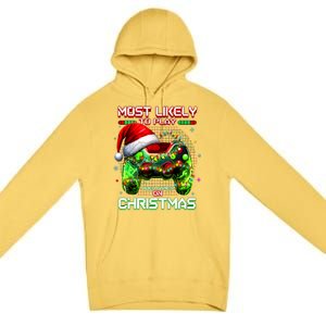 Most Likely To Play Video Games On Christmas Santa Premium Pullover Hoodie