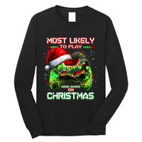 Most Likely To Play Video Games On Christmas Santa Long Sleeve Shirt