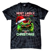 Most Likely To Play Video Games On Christmas Santa Tie-Dye T-Shirt