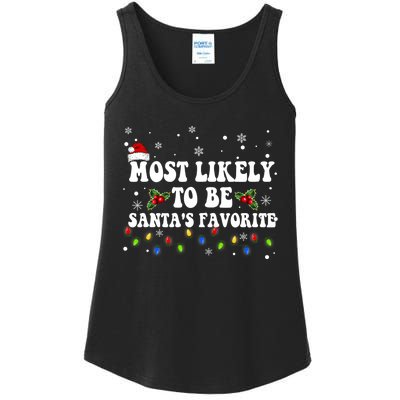 Most Likely To Christmas Be Santa's Favorite Matching Family Ladies Essential Tank