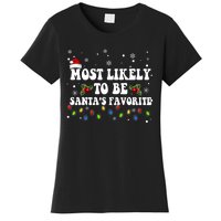 Most Likely To Christmas Be Santa's Favorite Matching Family Women's T-Shirt