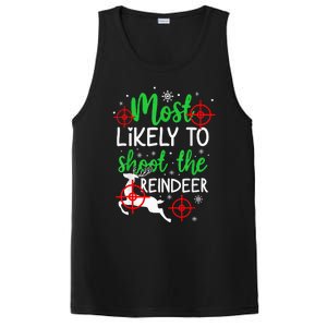 Most Likely To Shoot The Reindeer Funny Holiday Christmas  PosiCharge Competitor Tank