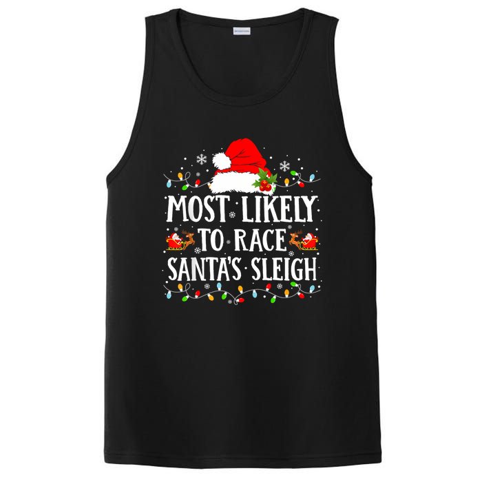 Most Likely To Race SantaS Sleigh Christmas Family Matching PosiCharge Competitor Tank