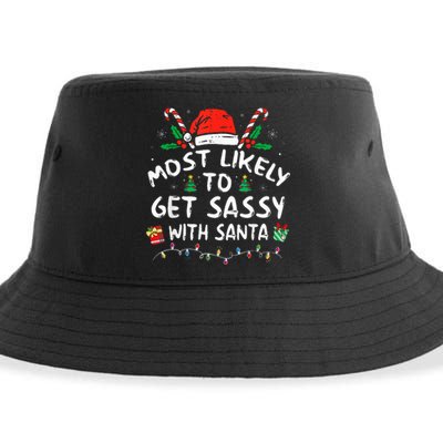 Most Likely To Get Sassy with Santa Family Xmas  Sustainable Bucket Hat