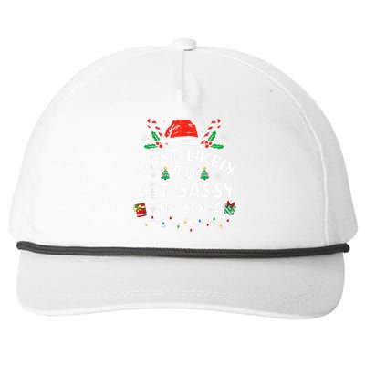 Most Likely To Get Sassy with Santa Family Xmas  Snapback Five-Panel Rope Hat