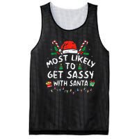 Most Likely To Get Sassy with Santa Family Xmas  Mesh Reversible Basketball Jersey Tank