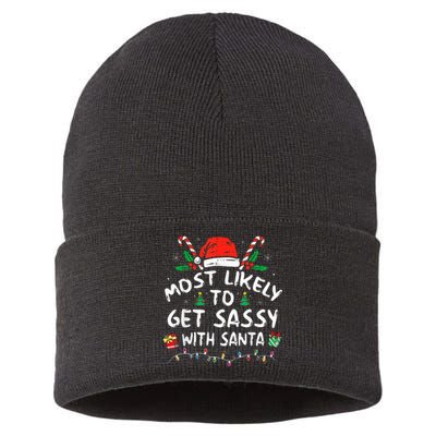 Most Likely To Get Sassy with Santa Family Xmas  Sustainable Knit Beanie