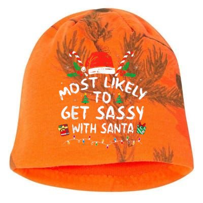 Most Likely To Get Sassy with Santa Family Xmas  Kati - Camo Knit Beanie