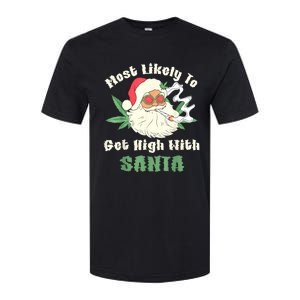 Most Likely To Get High With Santa Christmas Funny Softstyle CVC T-Shirt