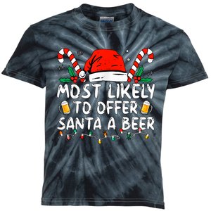 Most Likely To Offer Santa A Beer Funny Drinking Christmas Kids Tie-Dye T-Shirt