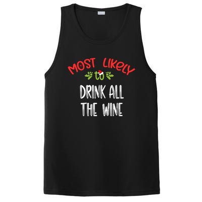 Most Likely To Christmas Drink All The Wine Family Group PosiCharge Competitor Tank