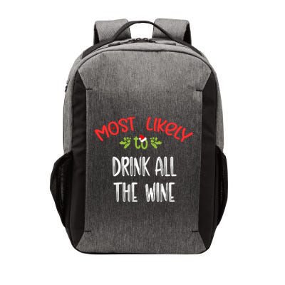 Most Likely To Christmas Drink All The Wine Family Group Vector Backpack