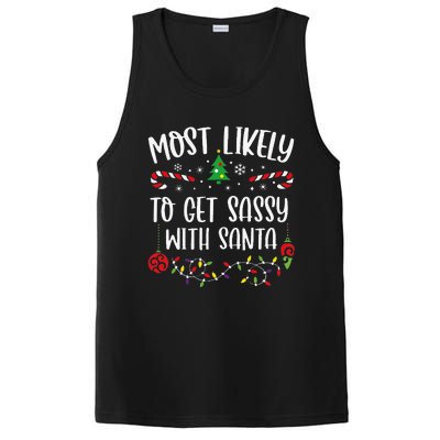 Most Likely To Get Sassy With Santa Funny Christmas Family Matching Cute Chris PosiCharge Competitor Tank