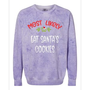 Most Likely To Christmas Eat Santa’s Cookies Family Group Colorblast Crewneck Sweatshirt