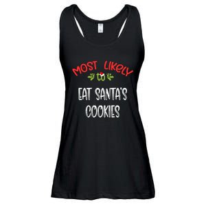 Most Likely To Christmas Eat Santa’s Cookies Family Group Ladies Essential Flowy Tank