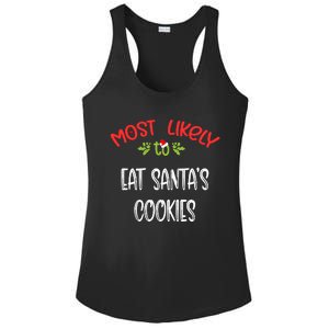 Most Likely To Christmas Eat Santa’s Cookies Family Group Ladies PosiCharge Competitor Racerback Tank